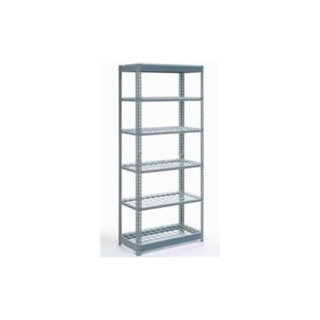 Global Equipment Heavy Duty Shelving 48"W x 24"D x 60"H With 6 Shelves - Wire Deck - Gray 255459